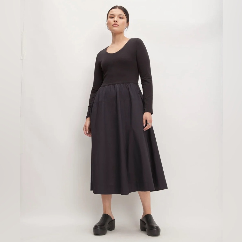 Everlane The Long-Sleeve Riviera Dress - Black Medium